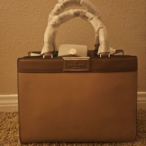 NWT Kate Spade Reegan Medium Satchel in  Tiramisu Mousse Multi
